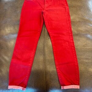 Maurices Red Mid-Rise Jeggings Vibrant Style